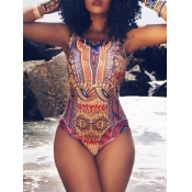 Lovely Bohemian Totem Print Multicolor One-piece S