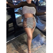 Lovely Sexy Sequined Bandage Hollow-out Design Pat