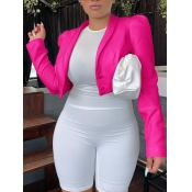Lovely Formal Turndown Collar Button Design Pink C