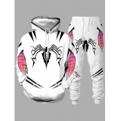 Lovely Men Street Plaid Print Patchwork White Two 