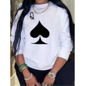 Lovely Casual Letter Heart-shaped Print White Plus