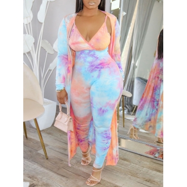 

LW Plus Size Trendy Tie Dye Blue Two-piece Pants Set
