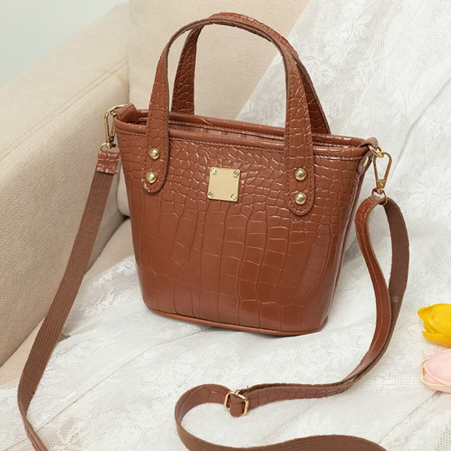 

Lovely Stylish Striped Print Brown Crossbody Bag