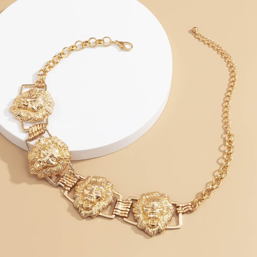

Lovely Casual Lion Gold Necklace