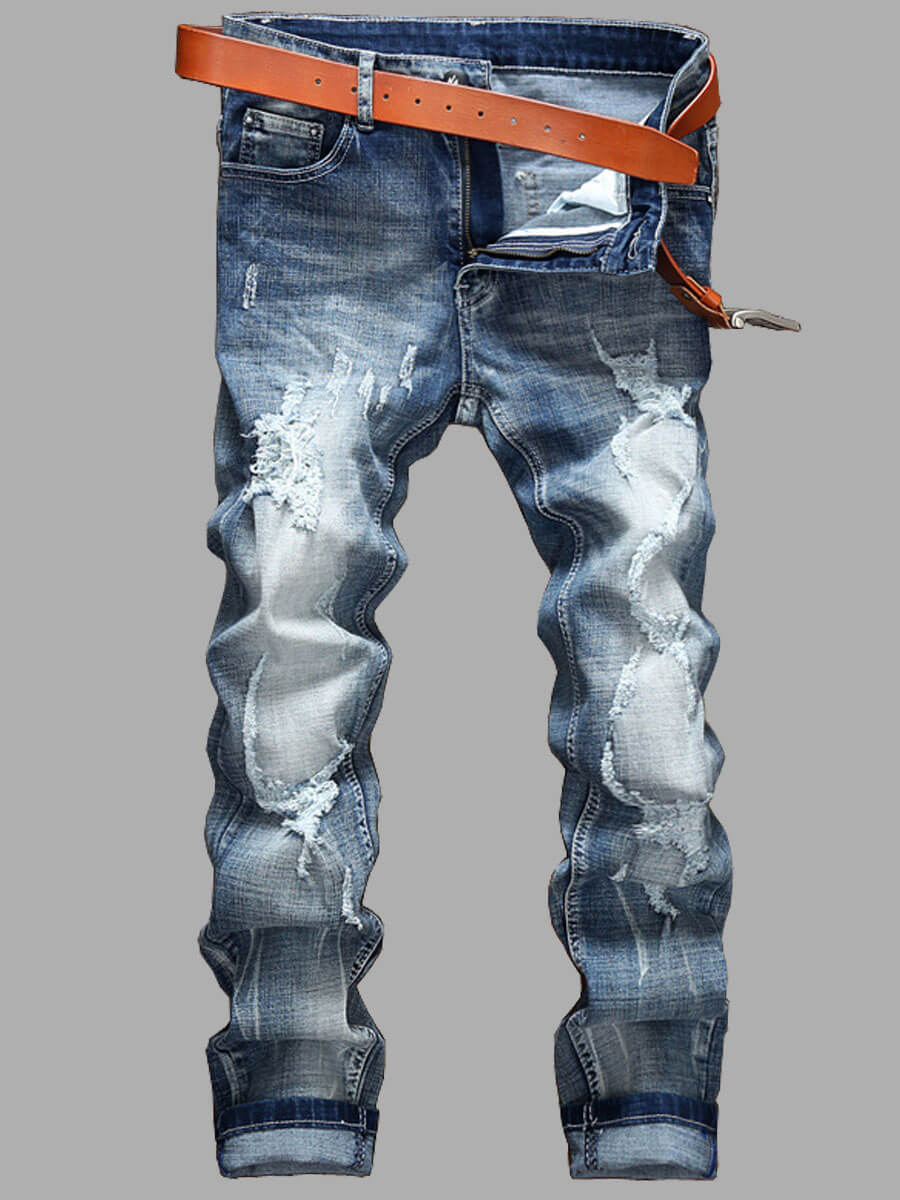 LW Men Mid Waist Ripped Jeans