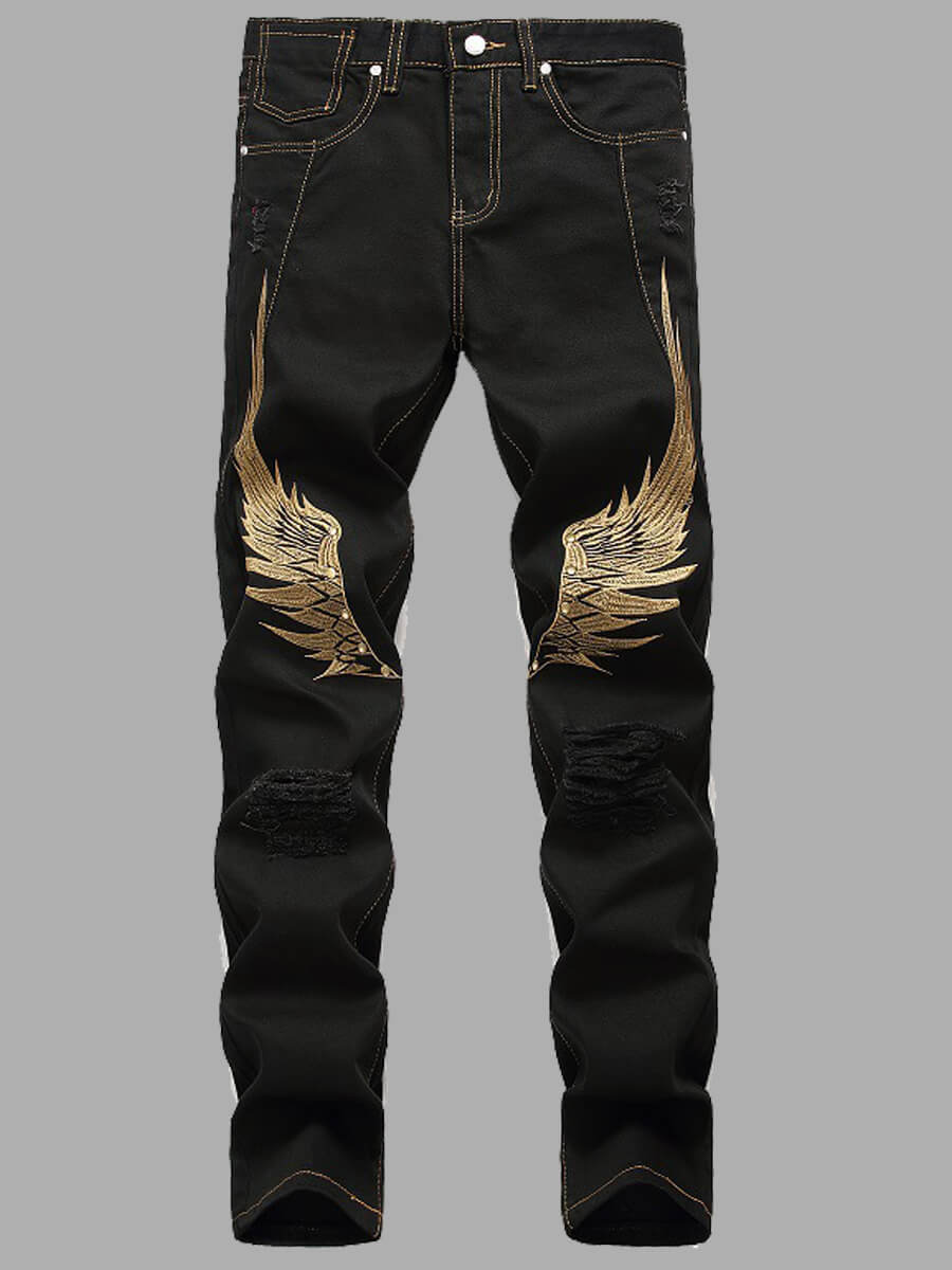 

Lovely Casual Broken Holes Patchwork Black Men Jeans