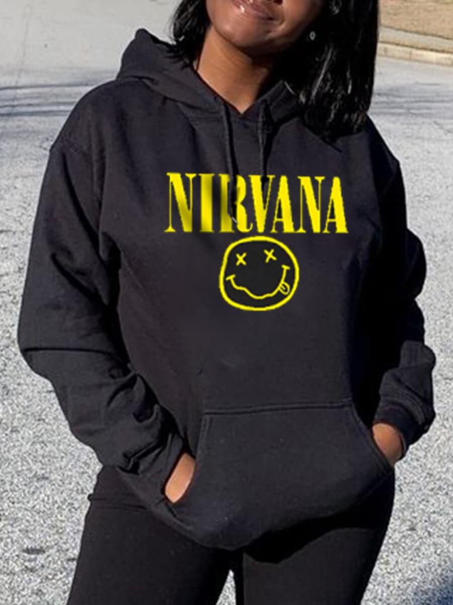 

Lovely Casual Hooded Collar Letter Print Black Hoodie