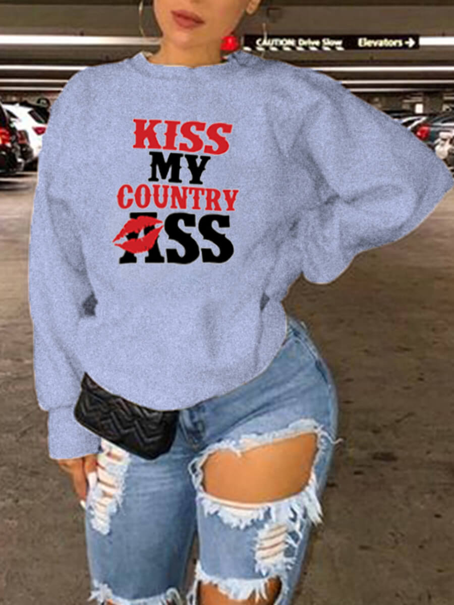 

Lovely Street Letter Print Patchwork Grey Hoodie