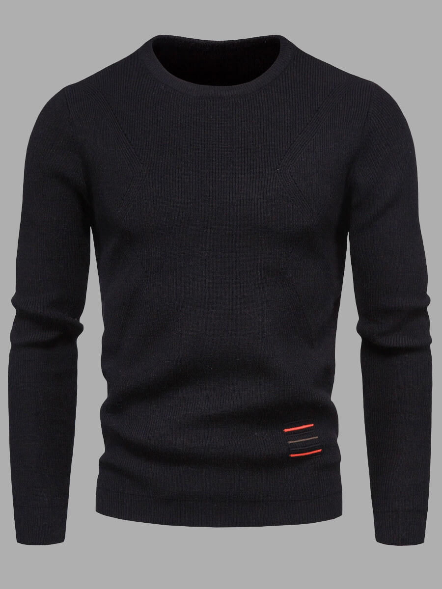

Lovely Casual O Neck Patchwork Black Men Sweater