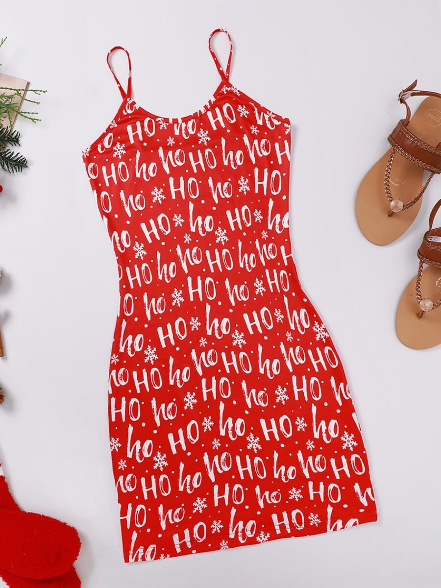 

Lovely Sweet Christmas Day Letter Print Red Sleepwear