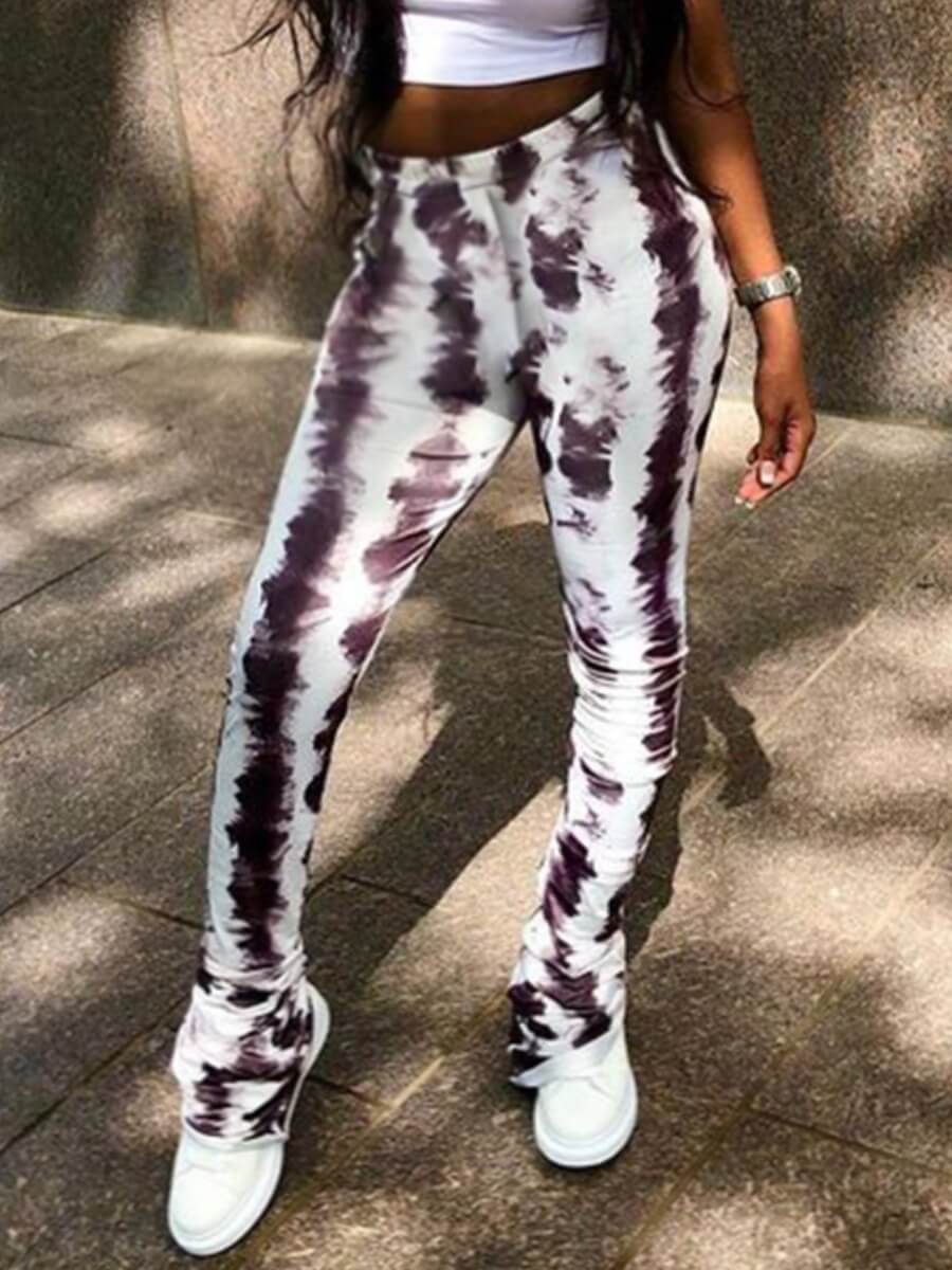 

LW Street High-waisted Tie-dye White Pants