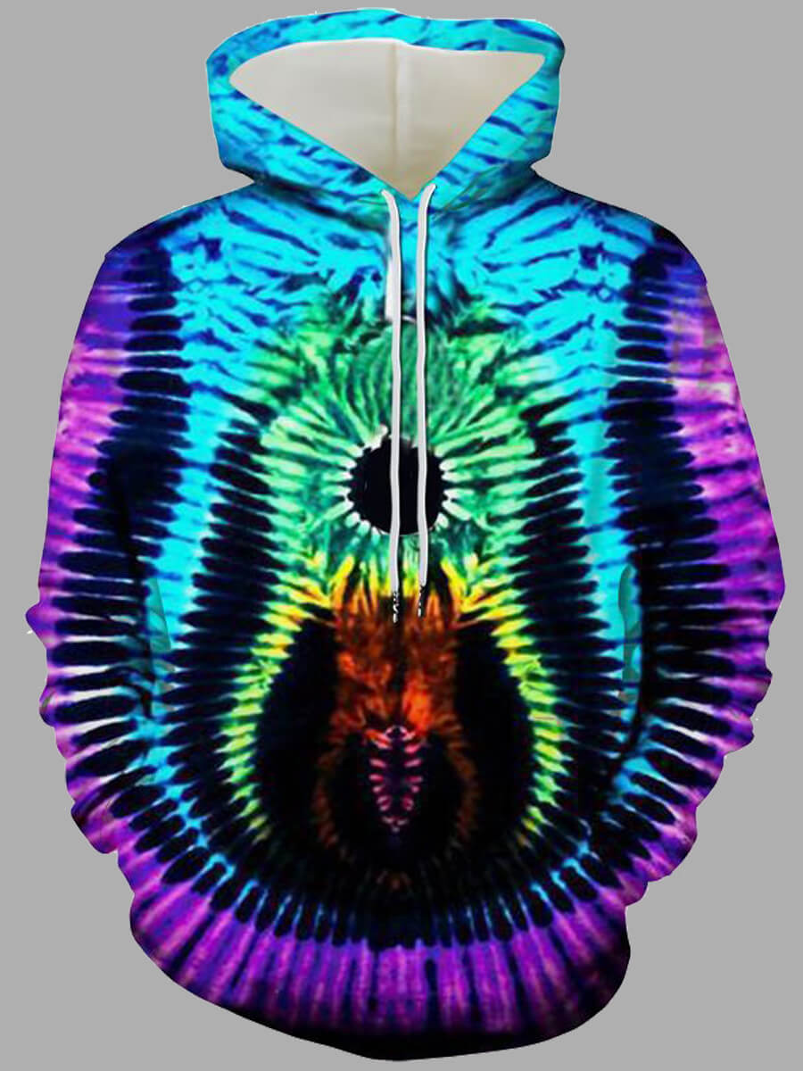 

Lovely Casual Hooded Collar Print Patchwork Multicolor Men Hoodie, Multi