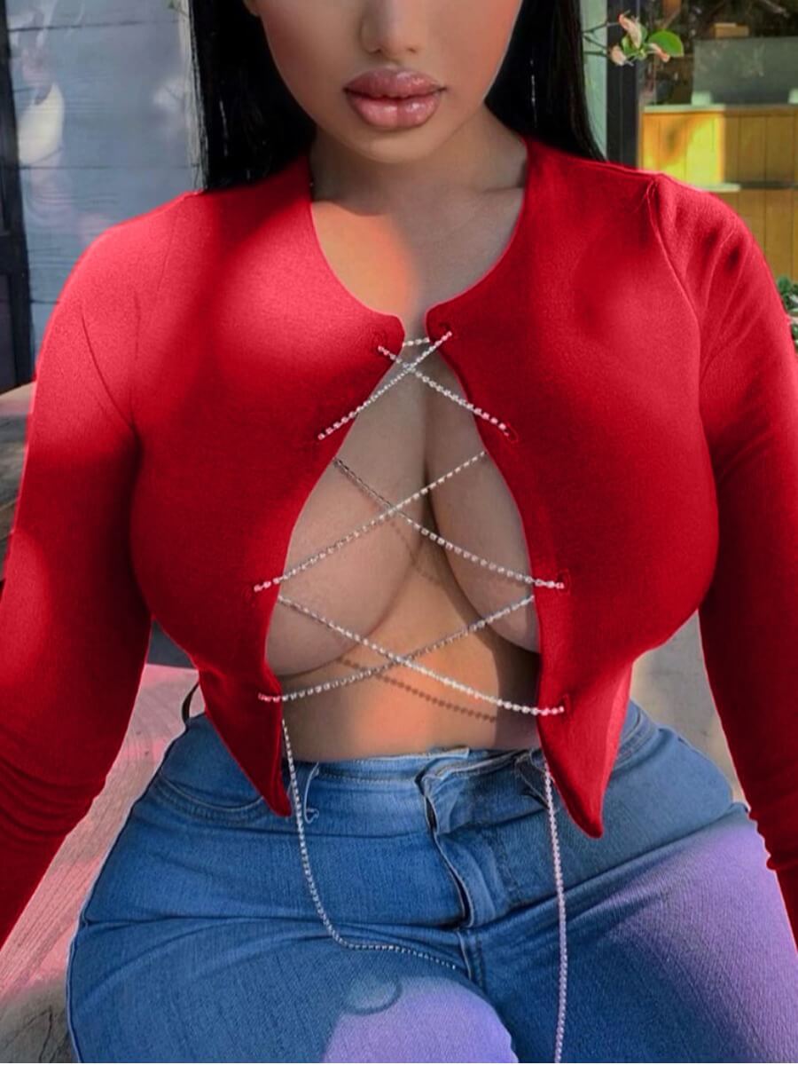

Lovely Trendy Bandage Design Red T-shirt