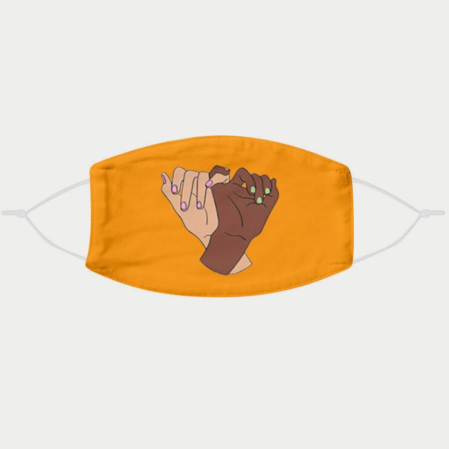 

Lovely Casual Hand Print Orange Face Mask