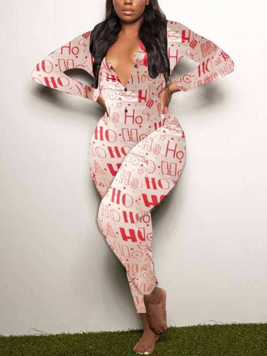 

Lovely Home Style Letter Print Button Design White Sleepwear