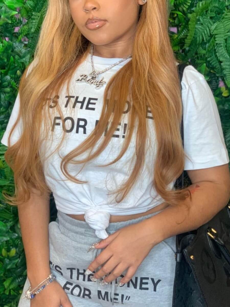

Lovely Casual O Neck Letter Print White T-shirt