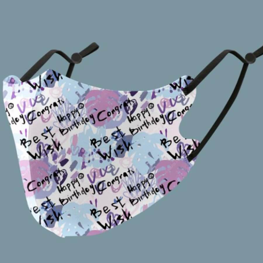 

Lovely Casual Letter Print Multicolor Face Mask, Multi