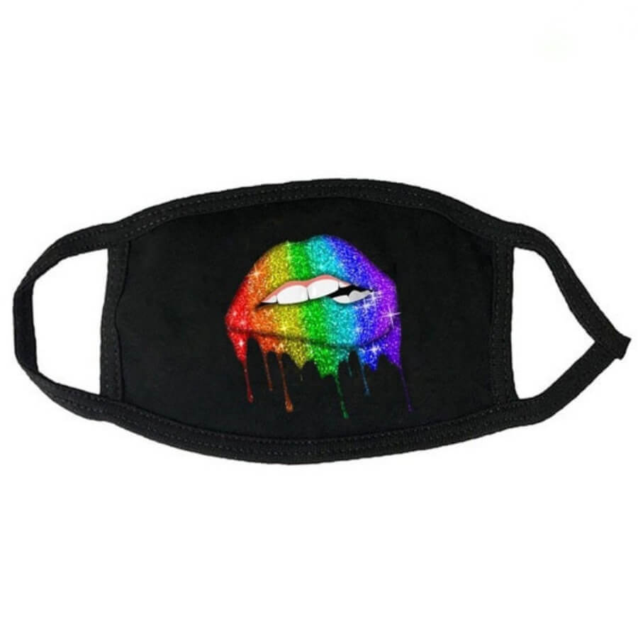 

Lovely Casual Lip Print Black Face Mask