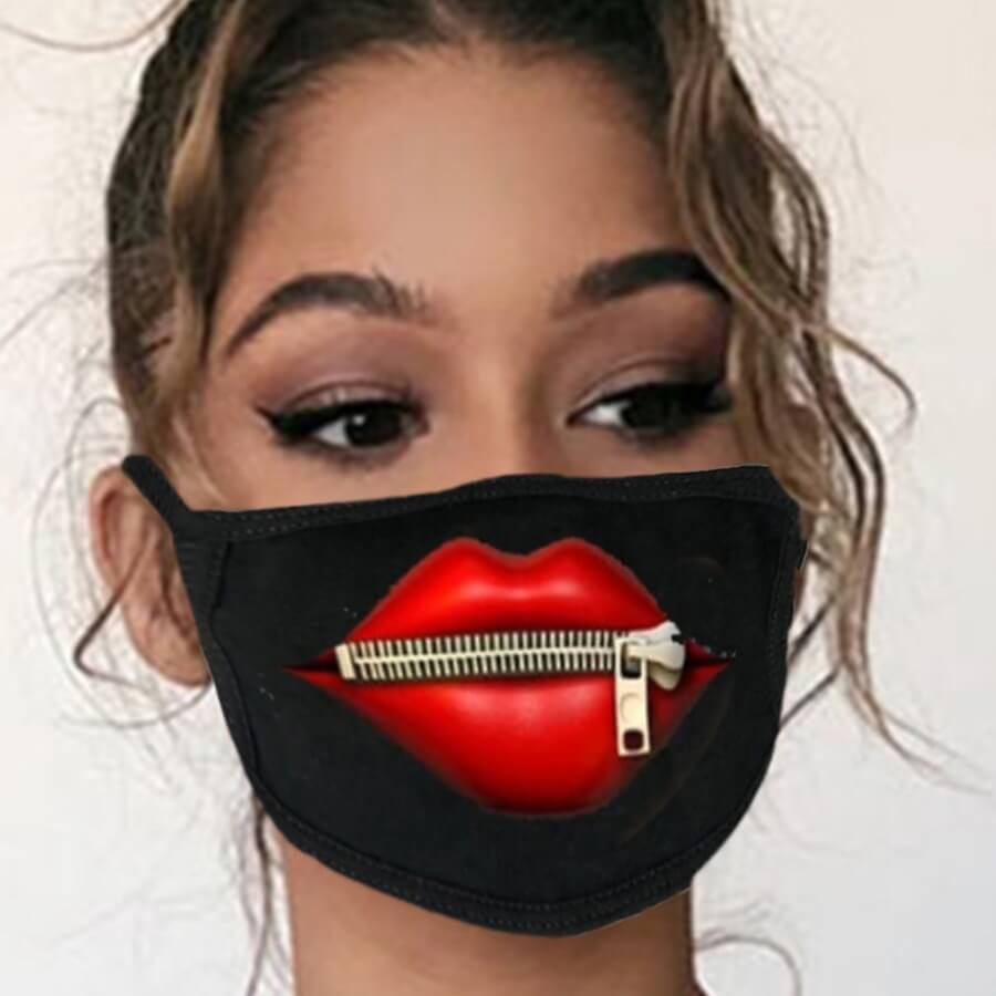 

Lovely Casual Lip Print Red Face Mask