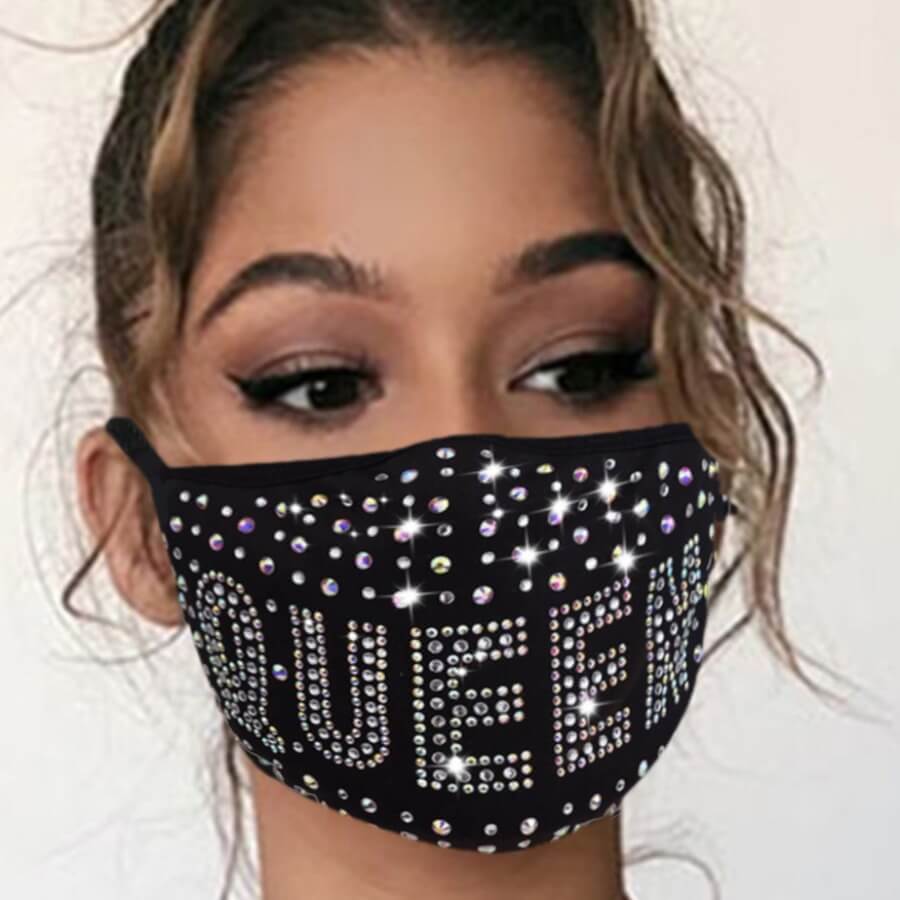 

Lovely Rhinestone Decorative Carbon Black Face Mask