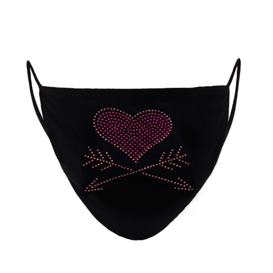 

LW Casual Sequined Decoration Red Face Mask, Black