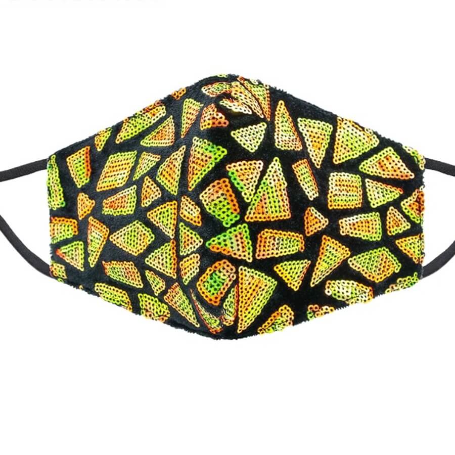 

Lovely Casual Color-lump Sequined Decoration Yellow Face Mask