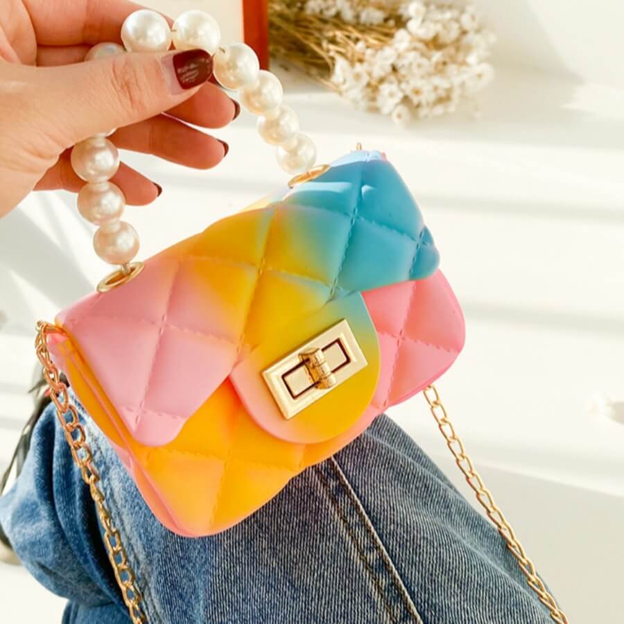 

Lovely Elegant Gradient Metal Decoration Pink Crossbody Bag