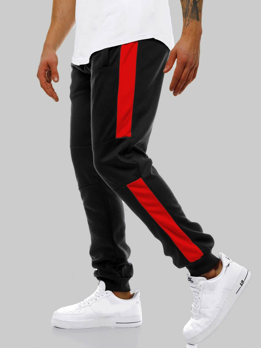 

Lovely Casual Mid Waist Patchwork Black Men Pants