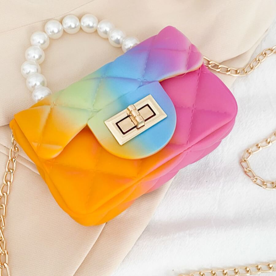 

Lovely Elegant Gradient Metal Decoration Yellow Crossbody Bag