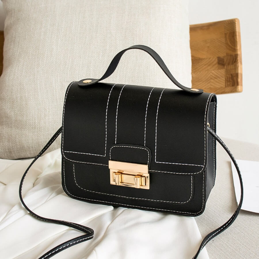

Lovely Casual Metal Accessories Decoration Black Crossbody Bag