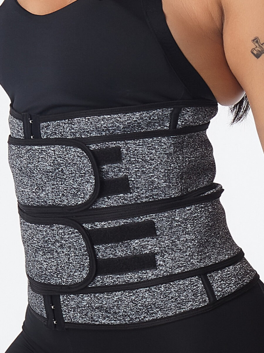 

Lovely Trendy Color-lump Patchwork Grey Waist Trainer