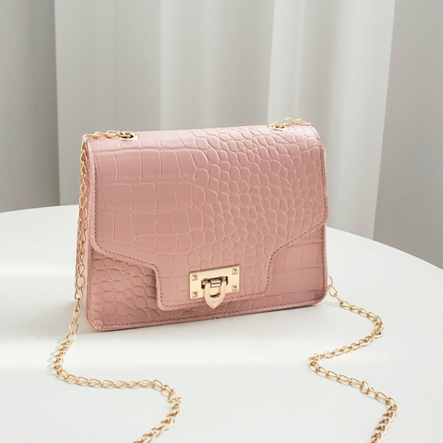 

Lovely Chic Chain Strap Pink Crossbody Bag