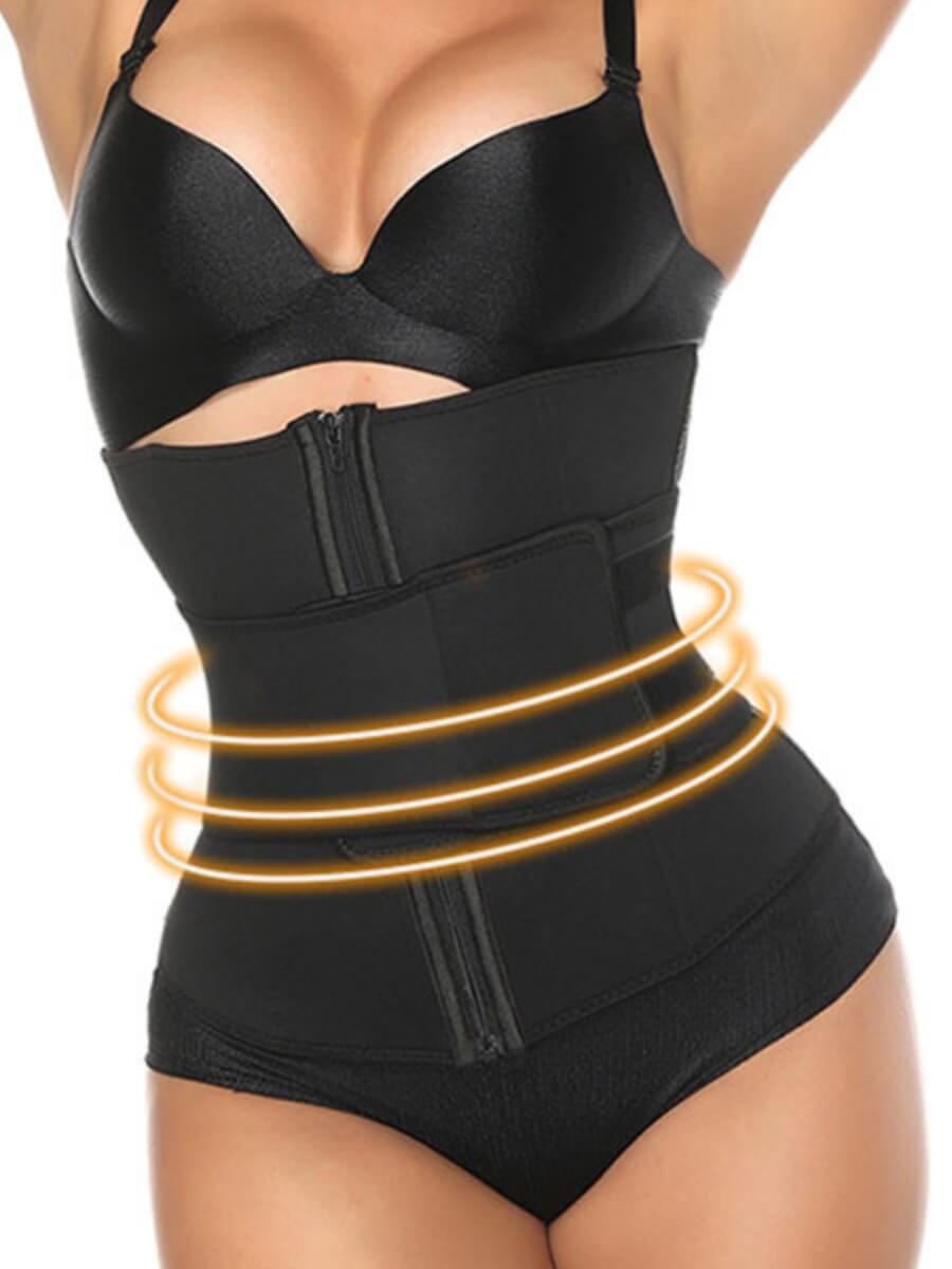 

LW Casual Color-lump Patchwork Black Waist Trainer