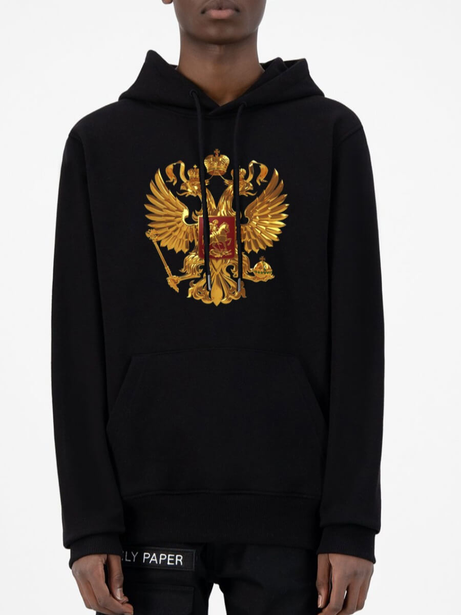 

Lovely Casual Hooded Collar Print Patchwork Black Men Hoodie