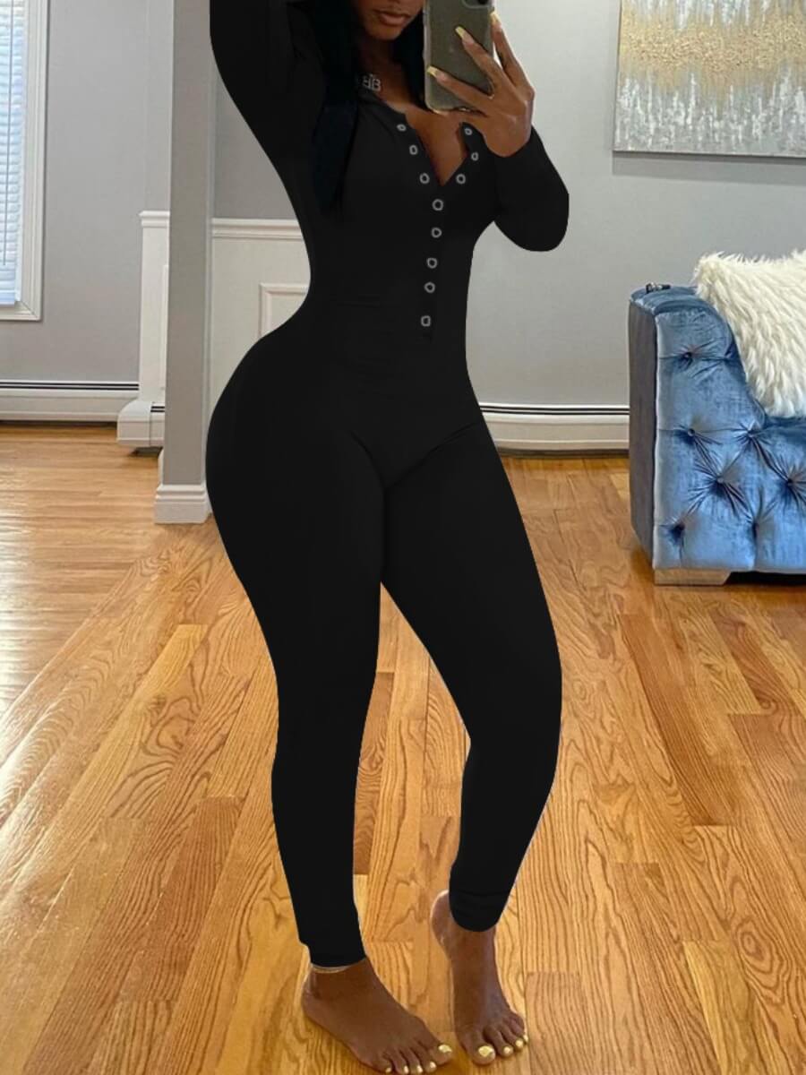 

Lovely Casual Hooded Collar Letter Print Black One-piece Jumpsuit