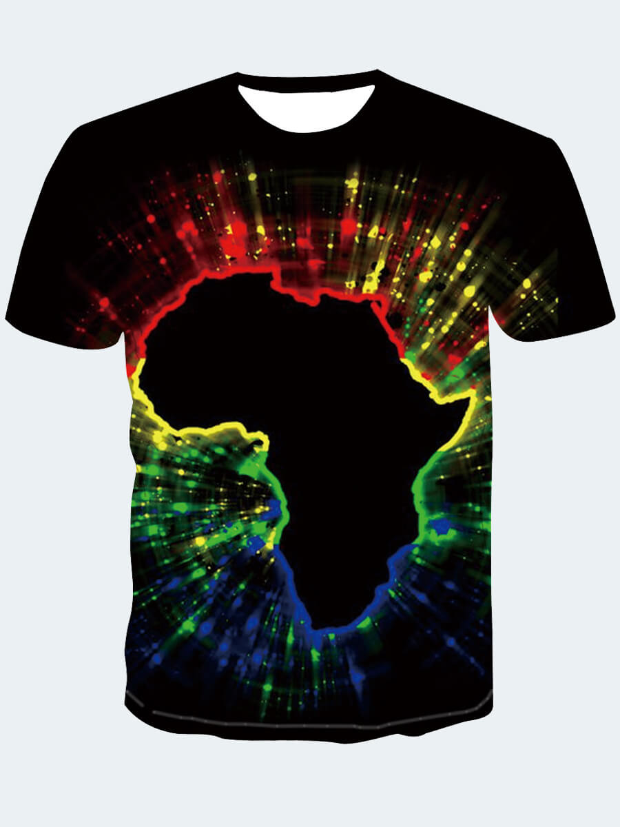 

Lovely Casual O Neck Graffiti Print Black Men T-shirt