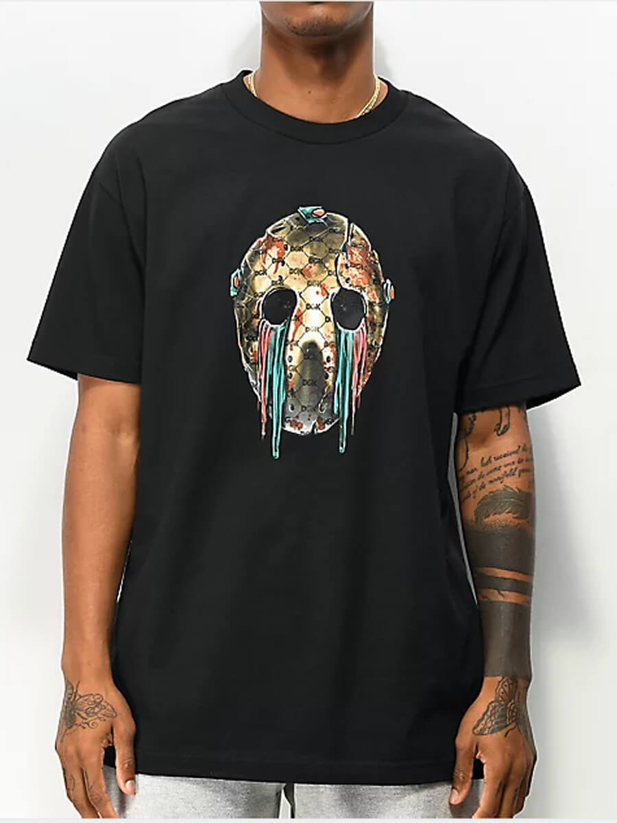 

Lovely Men Casual O Neck Skull Print Black T-shirt