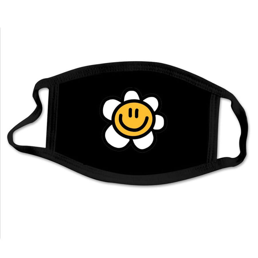 

Lovely Casual Smiley Face Print Carbon Black Face Mask