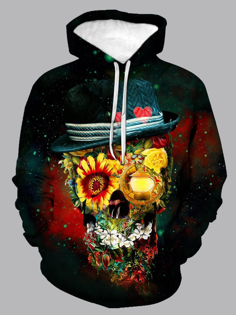

Lovely Trendy Graffiti Print Patchwork Multicolor Men Hoodie, Multi