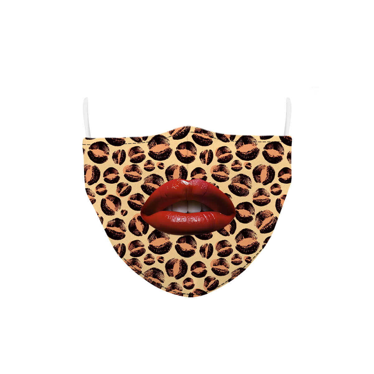 

Lovely Casual Lip Leopard Print Brown Face Mask
