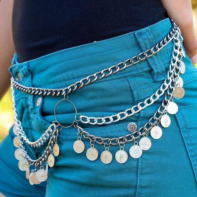 

Lovely Casual Hollow-out Tassel Design Silver Body Chain