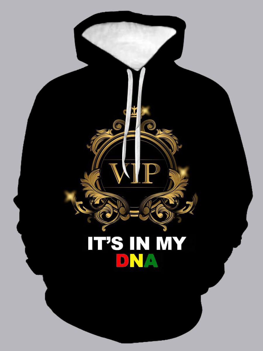 

Lovely Trendy Letter Print Kangaroo Pocket Black Men Hoodie
