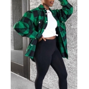 Lovely Trendy Christmas Day Plaid Print Green Blou