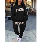 LW Plus Size Letter Print Drawstring Pants Set