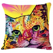 Lovely Casual Cat Print Patchwork Multicolor Decor