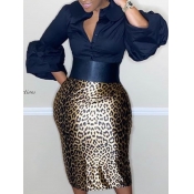 Lovely Formal Button Fold Design Black Blouse