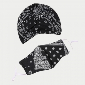 Lovely Chic Geometric Print Black Face Mask