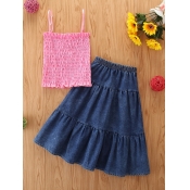 Lovely Girl Casual Spaghetti Strap Fold Design Pin