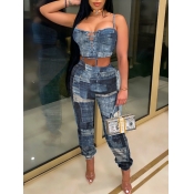 Lovely Casual Bandage Hollow-out Design Patchwork 