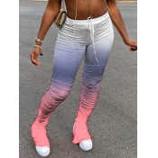 Lovely Casual Gradient Fold Design Drawstring Pant